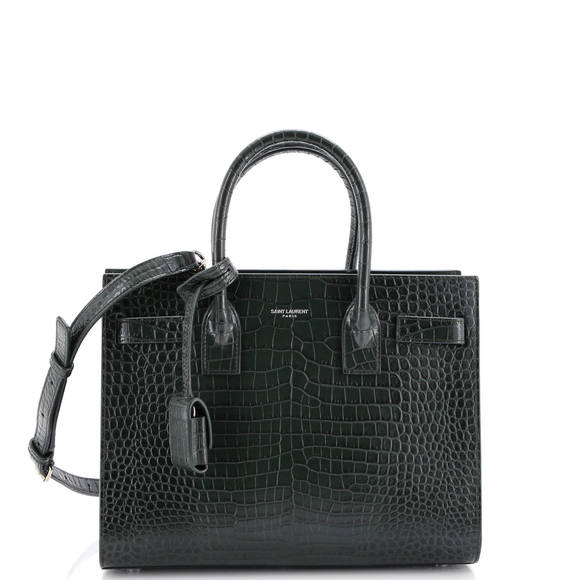 Saint Laurent Baby Sac de Jour NM Bag Crocodile Embossed Leather - Picture 1 of 6
